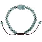 Pulseira de jade feita à mão com pingente Pi Xiu Blue Ice