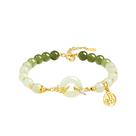 Pulseira de jade nefrita para mulheres com pingente de fivela Peace