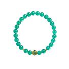 Pulseira de jade para mulheres, frisada em jade verde natural de 6 mm