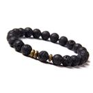 Pulseira de jaspe natural frisada com espaçadores de bronze para homens