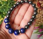Pulseira de lápis lazuli e hematita