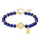 Pulseira de lápis-lazúli natural para mulheres com detalhes em prata S925