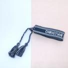 Pulseira de Letras com Borla Tecido Artesanal Ajustável Azul Pulseira de Letras com Borla Tecido Artesanal Ajustável Azul