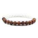 Pulseira de madeira de zebra e ágata com miçangas, joias de estilo boho Pulseira de madeira de zebra e ágata com miçangas, joias de estilo boho