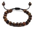 Pulseira de mármore natural cinza e preto, pedra ajustável