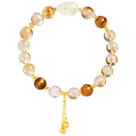 Pulseira de miçangas de cristal para mulheres com olho de tigre e limão Q