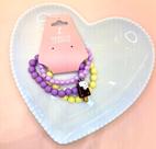 Pulseira de Miçangas Infantil Picolé sabor chocolate (conjunto com três pulseiras)