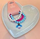 Pulseira de Miçangas Infantil Porquinho Feliz (conjunto com três pulseiras)