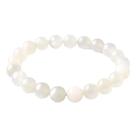 Pulseira de miçangas redondas de pedra da lua branca natural de 9 mm