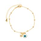 Pulseira de Olho Grego com Bolas lisas Semi Joias Banhado Ouro 18k Presente Aniversario Mae Mulher Namorada