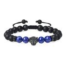 Pulseira de ônix preto e lápis-lazúli com pingente de pantera Pulseira de ônix preto e lápis-lazúli com pingente de pantera