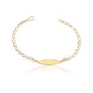 Pulseira De Ouro 10k Plaquinha Nome Pedrinha M20