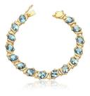 Pulseira De Ouro 10k Puro Pedras E Fecho Gaveta Pl02