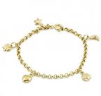 Pulseira de ouro 18 k Elo Português com Pingente