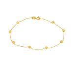 Pulseira de ouro 18 k malha veneziana com bolinhas