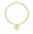 Pulseira De Ouro 18k Elo Português E Berloque