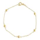 Pulseira De Ouro 18k Infantil Bolinha Recém Nascido Bebê