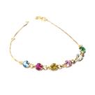 Pulseira de ouro 18k Infantil com pedras