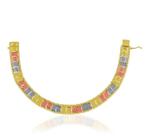 Pulseira de Ouro 18k Taparella Tricolor Com Detalhes