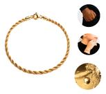 Pulseira De Ouro 18k Unissex Minimalista - Exclusiva Trançada Luxo Poder