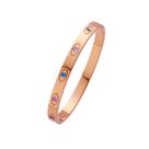 Pulseira de ouro rosa com detalhes em cristal multicolorido