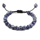 Pulseira de pedra cinza e branca marmorizada ajustável para homens