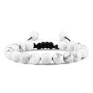 Pulseira de pedra de ágata cinza feita à mão com cordão ajustável Pulseira de pedra de ágata cinza feita à mão com cordão ajustável