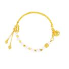 Pulseira de pérola banhada a ouro para mulheres, estilo tibetano Prayer W