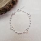 Pulseira de Pérolas com Borboletas Folheado a Prata