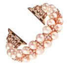 Pulseira de pérolas compatível com Apple Watch 38/40/41 mm - rosa