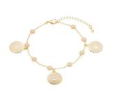 Pulseira de Pérolas Intercaladas com Pingentes de Pai Nosso Banhada em Ouro 18K