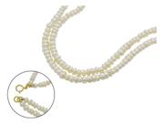 Pulseira De Perolas Naturais Legitimas Dois Fios Fecho Mola Branca