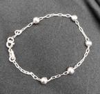 Pulseira de prata 5 bolinhas 3mm
