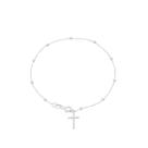 Pulseira De Prata 925 Bolinha Com Crucifixo