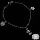 Pulseira de Prata 925 com Design de Patas e Cachorro - 19cm