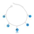 Pulseira de Prata 925 com Pingentes de Olho Grego Azul Pulseira de Prata 925 com Pingentes de Olho Grego Azul