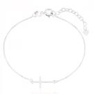 Pulseira De Prata 925 Veneziana Cruz C/ Fecho Ajustavel