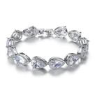 Pulseira De Prata Com Pingente De Lágrimas De Anjo, 18 Cm, Bracelete De Luxo Para Mulheres, Presente