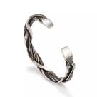 Pulseira de punho em prata tailandesa para homens feita à mão e martelada