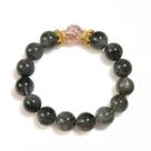 Pulseira de quartzo rutilado verde natural de 12 mm para mulheres