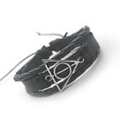 pulseira de reliquias da morte harry potter bracelete em couro preto marrom ajustável