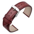 Pulseira de relógio ANNEFIT Classic Oil Wax Leather 18 mm vermelha