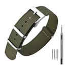 Pulseira de relógio ANNEFIT Nylon 16 mm impermeável com fivela prateada