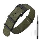 Pulseira de relógio ANNEFIT Nylon 16mm impermeável Military Army Green