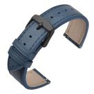 Pulseira de relógio ANNEFIT Quick Release 17 mm em couro clássico azul