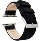 Pulseira de relógio BARTON Black Leather & Blue Stitching para Apple Pulseira de relógio BARTON Black Leather & Blue Stitching para Apple