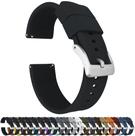Pulseira de relógio Barton Elite Silicone 23 mm preta Quick Release