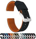 Pulseira de relógio BARTON Quick Release Elite Silicone 22 mm preta/laranja