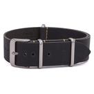 Pulseira de relógio Benchmark Basics Leather Crazy Horse 24 mm cinza escuro