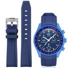 Pulseira de relógio BONACE Curved Silicone 20mm para Moonswatch